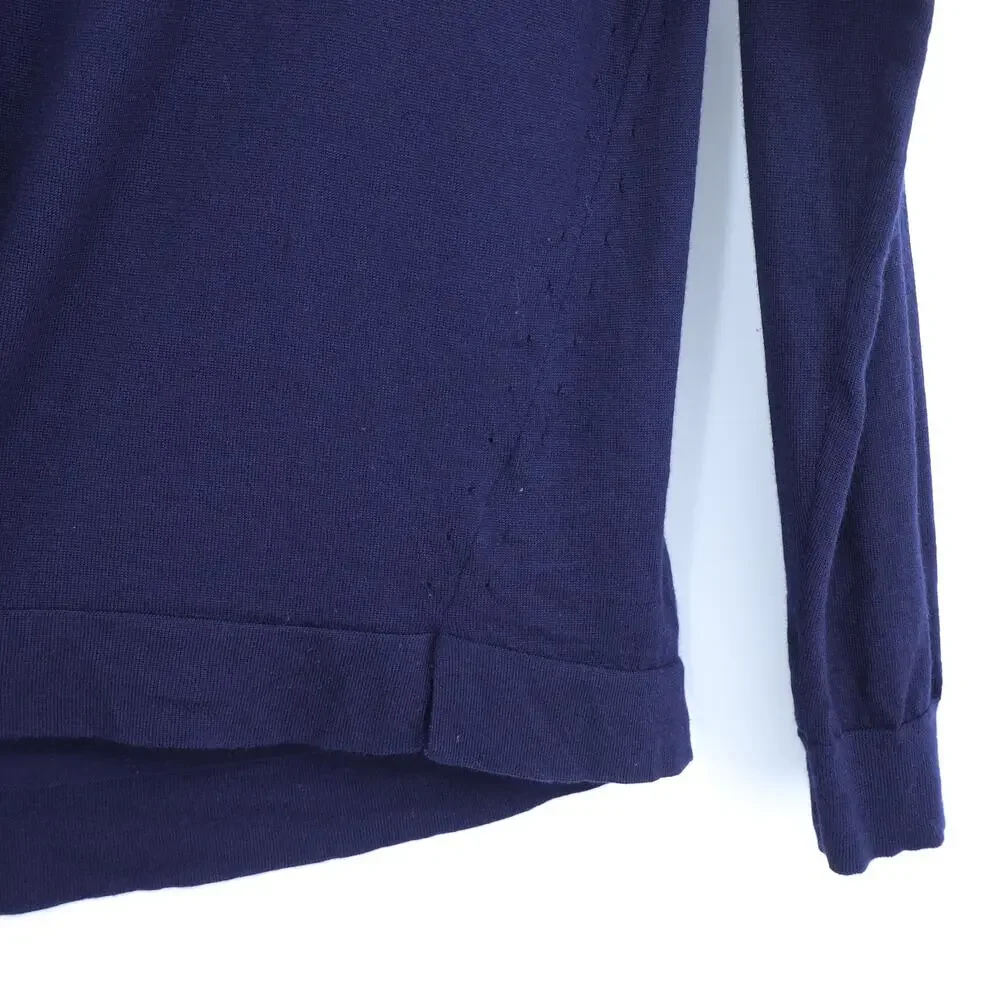 J. CREW Merino Wool Pullover Sweater Navy Lightweight Long Sleeve Women's L